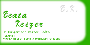 beata keizer business card